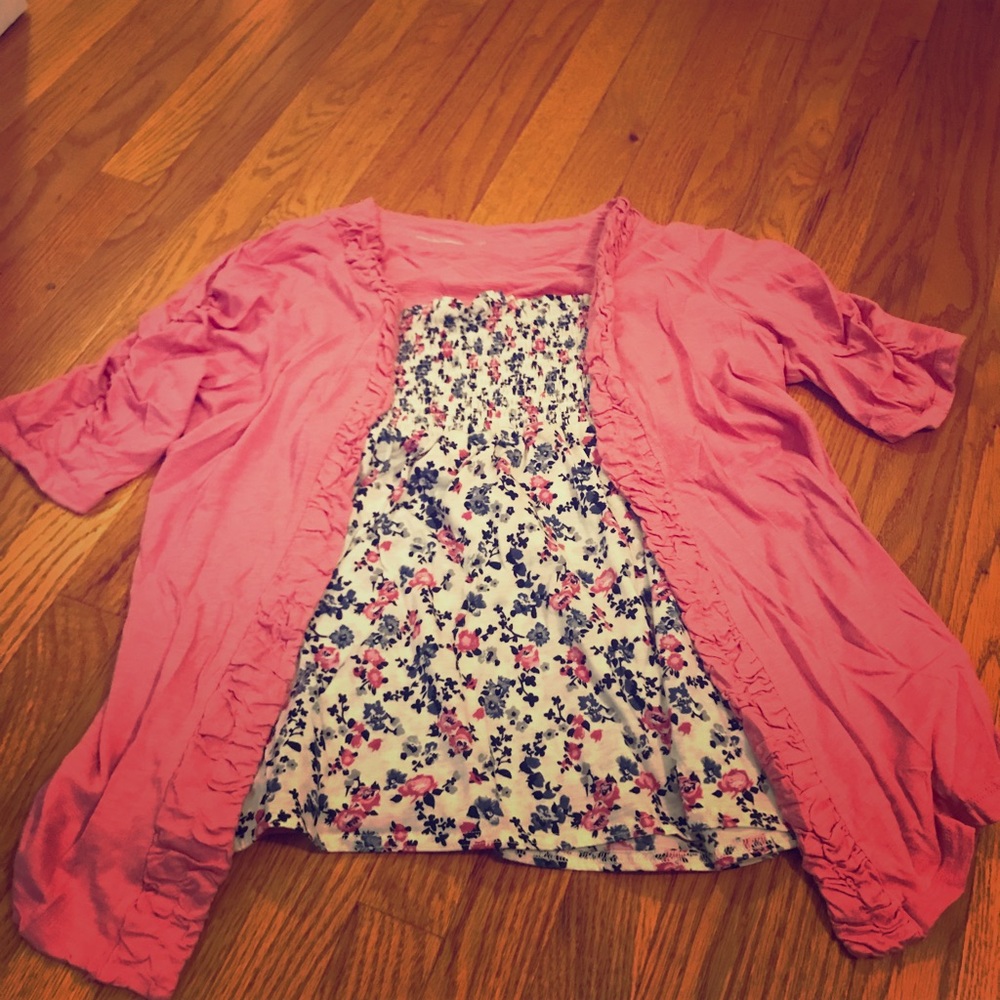 Maurices tube top and cardigan